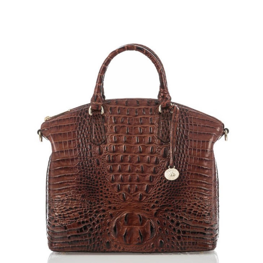BRAHMIN Duxbury Croc Embossed Leather Satchel